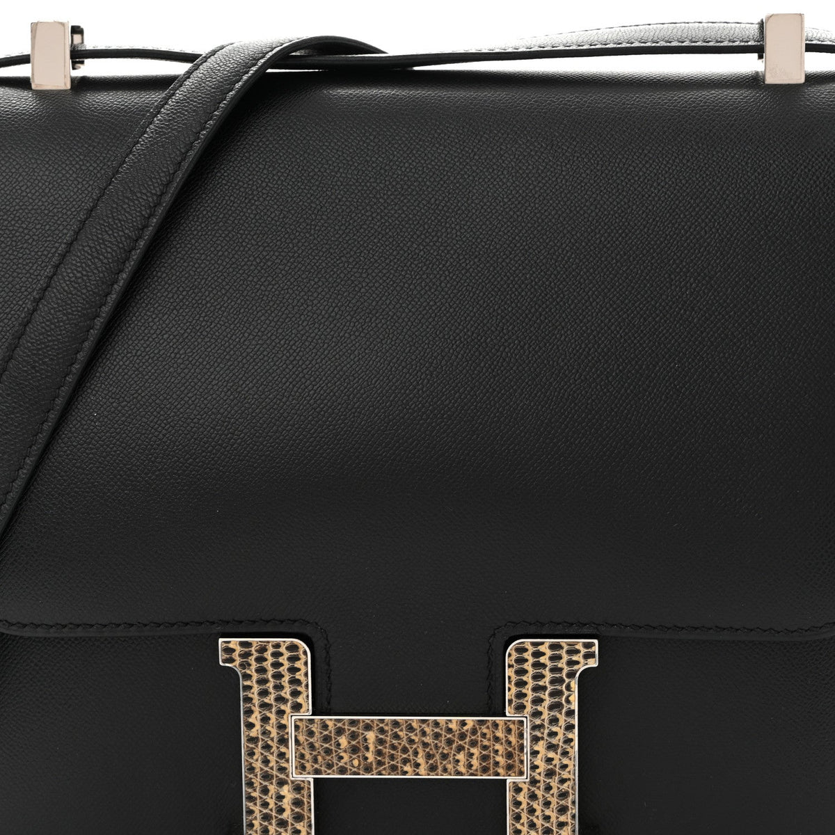 Madame Calfskin Lizard Constance 24 Black Ombre