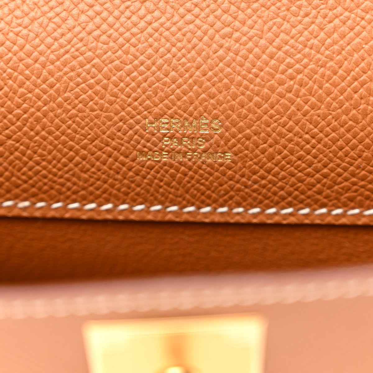 Epsom Kelly Cut Clutch Pochette Gold