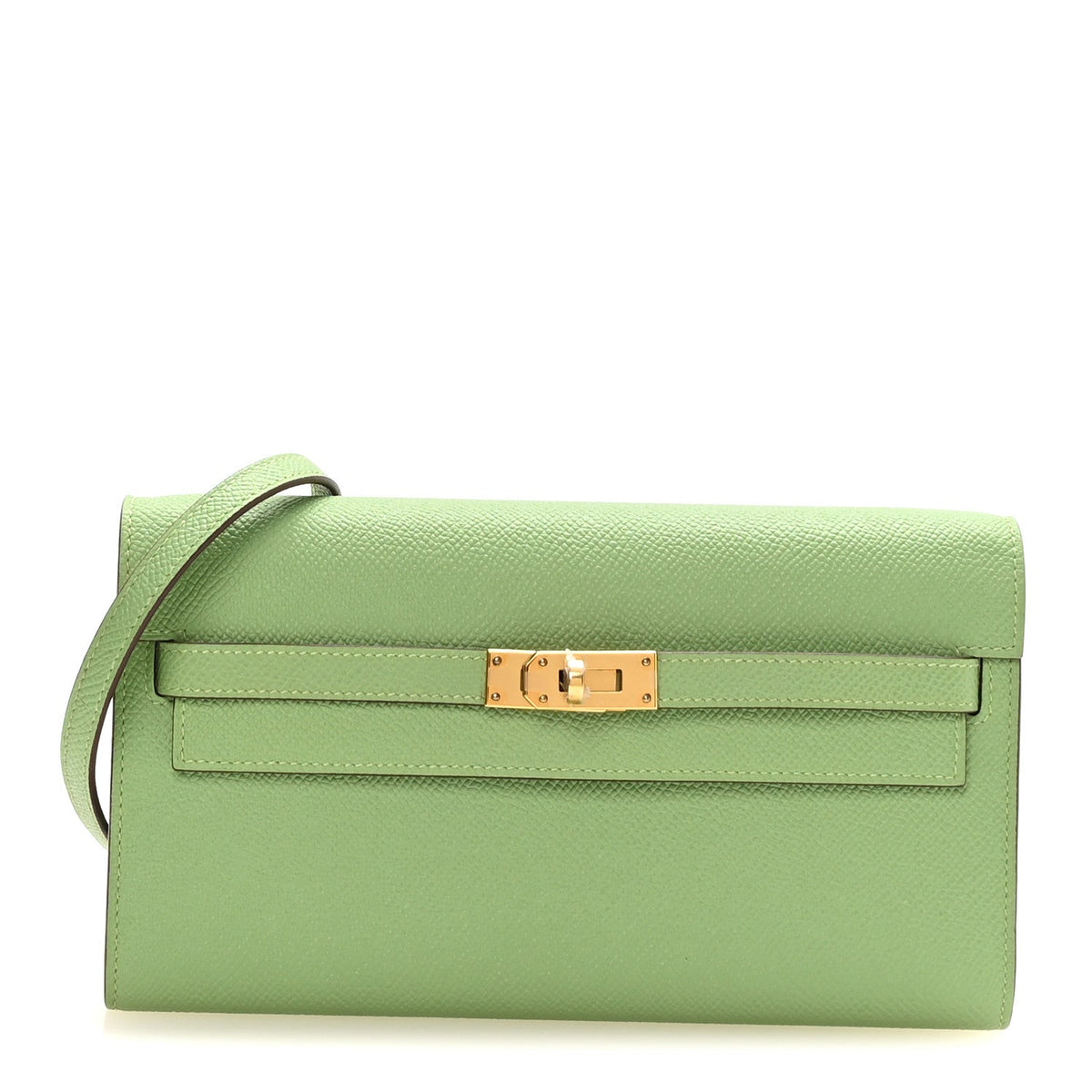 Epsom Verso Kelly Wallet To Go Vert Criquet Bleu Brume