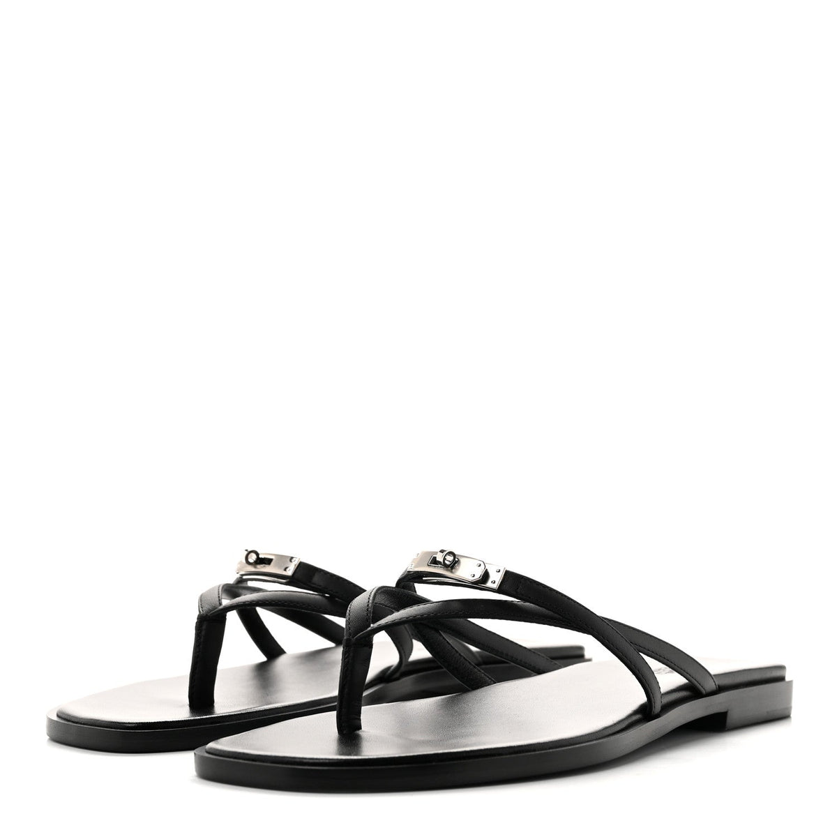 Calfskin Miss Sandals 38 Black