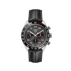 Tag Heuer Carrera Porsche Chronograph Special Edition Black Dial Black Leather Strap Watch for Men - CBN2A1F.FC6492