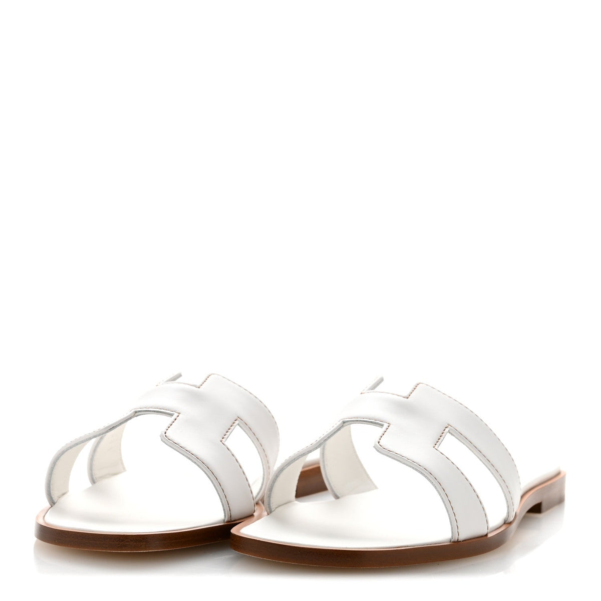 Box Calfskin Oran Sandals White