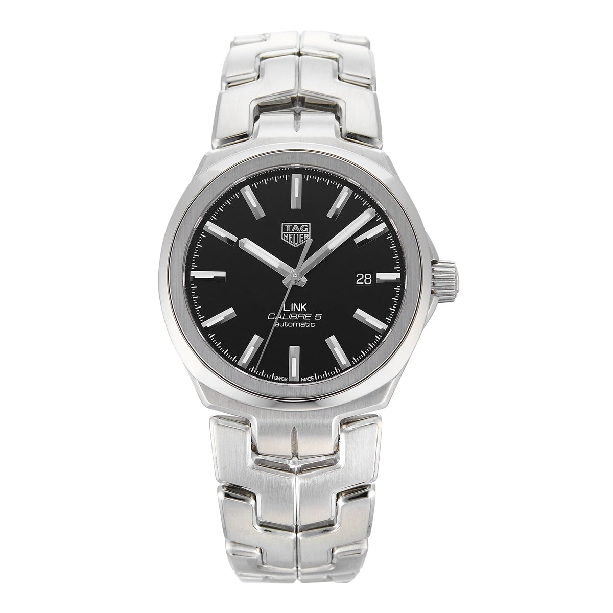 Tag Heuer Link Quartz Black Dial Silver Steel Strap Watch for Women - WBC2110.BA0603