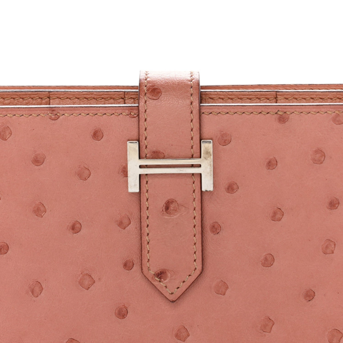 Ostrich Bearn Gusset Wallet Terre Cuite