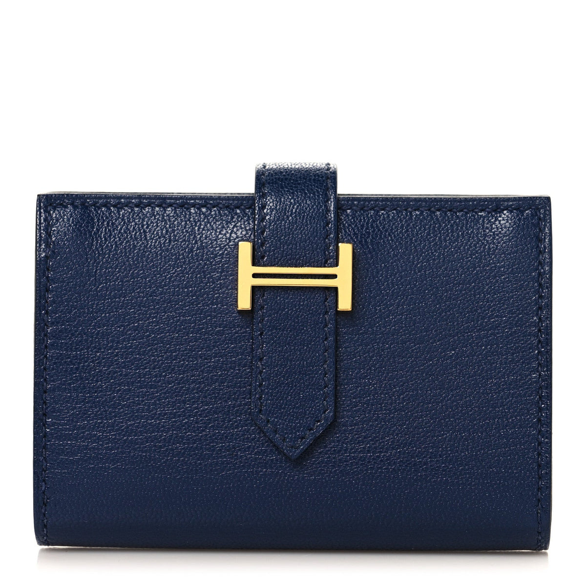 Chevre Mysore Mini Bearn Wallet Bleu Saphir