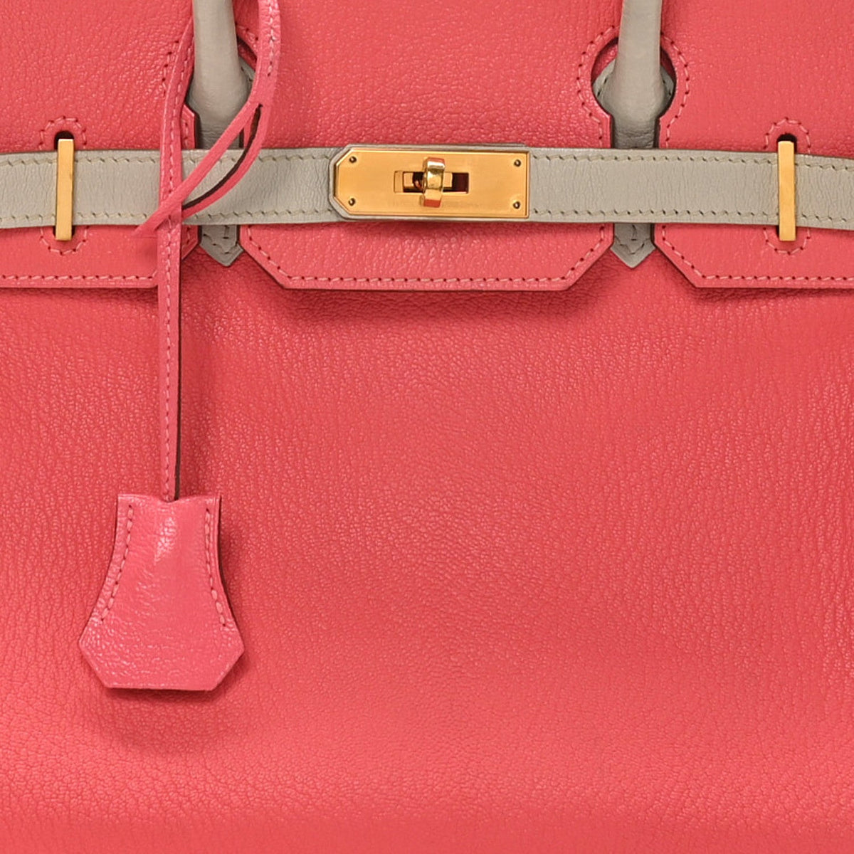 Chevre Mysore Horseshoe Birkin 30 Rose Lipstick Gris Perle