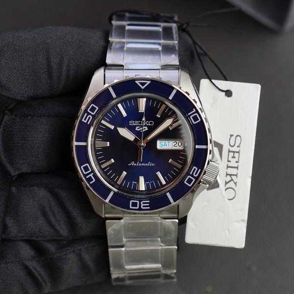 Seiko 5 Sports Automatic Blue Dial Silver Steel Strap Watch for Men - SRPK97K1
