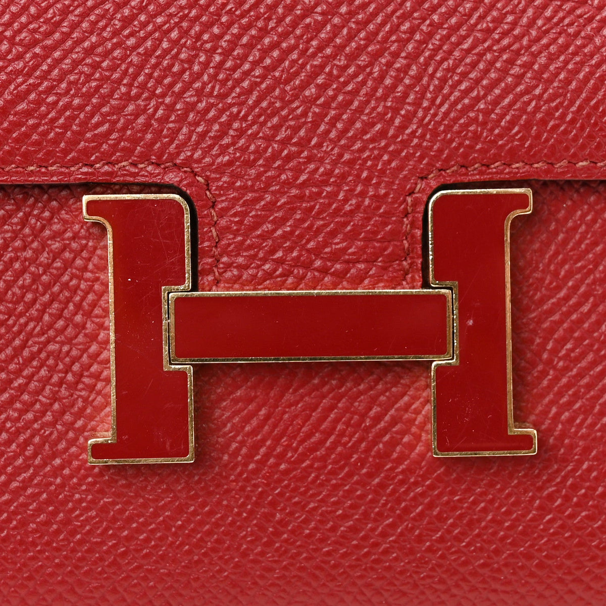 Epsom Enamel Constance Long Wallet Rouge Grenat