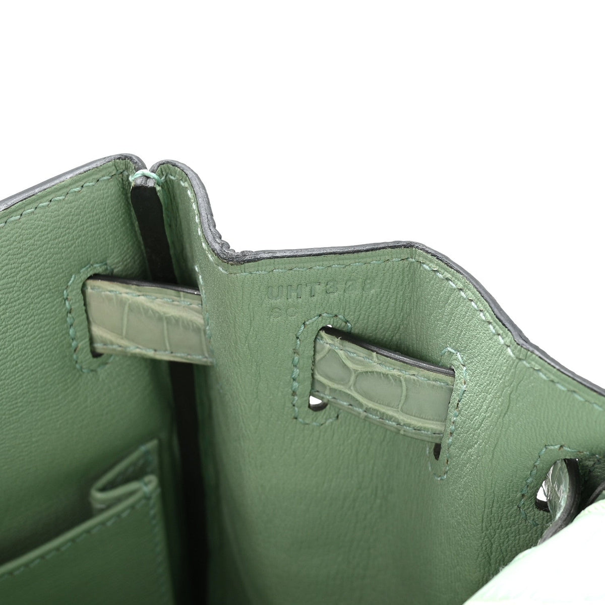 Matte Alligator Kelly Retourne 28 Vert D'eau