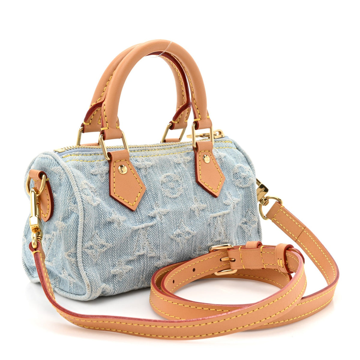 Monogram Denim Nano Speedy Sky Blue