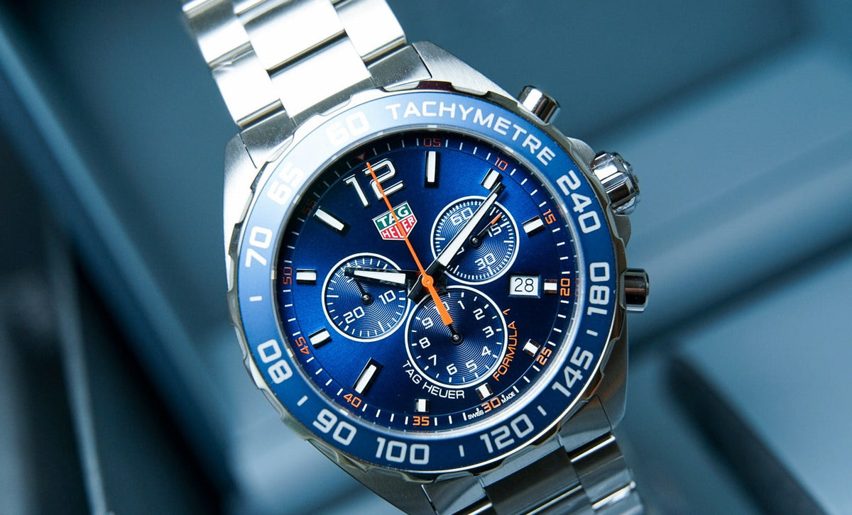 Tag Heuer Formula 1 Chronograph Blue Dial Silver Steel Strap Watch for Men - CAZ1014.BA0842