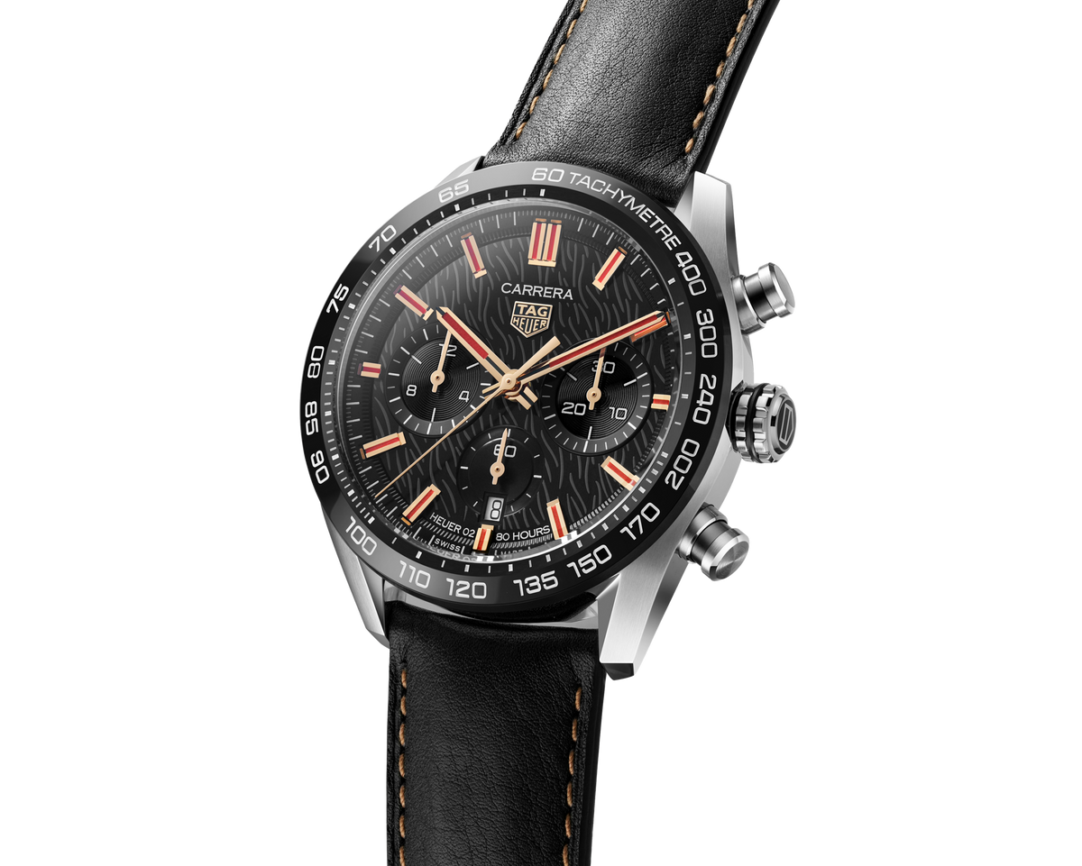 Tag Heuer Carrera Year of The Rabbit Automatic Chronograph Black Dial Black Leather Strap Watch for Men - CBN2A1L.FC6521