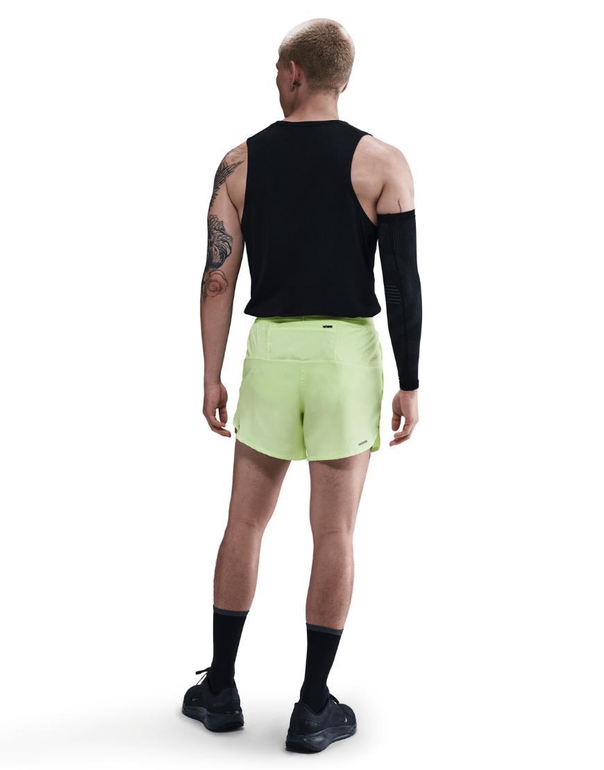 Men's Dri-FIT Stride 5" Brief-Lined Running Shorts :Barely Volt | Reflective Silver
