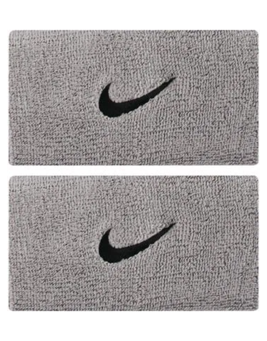Swoosh Doublewide Wristbands 2 Pk :Grey