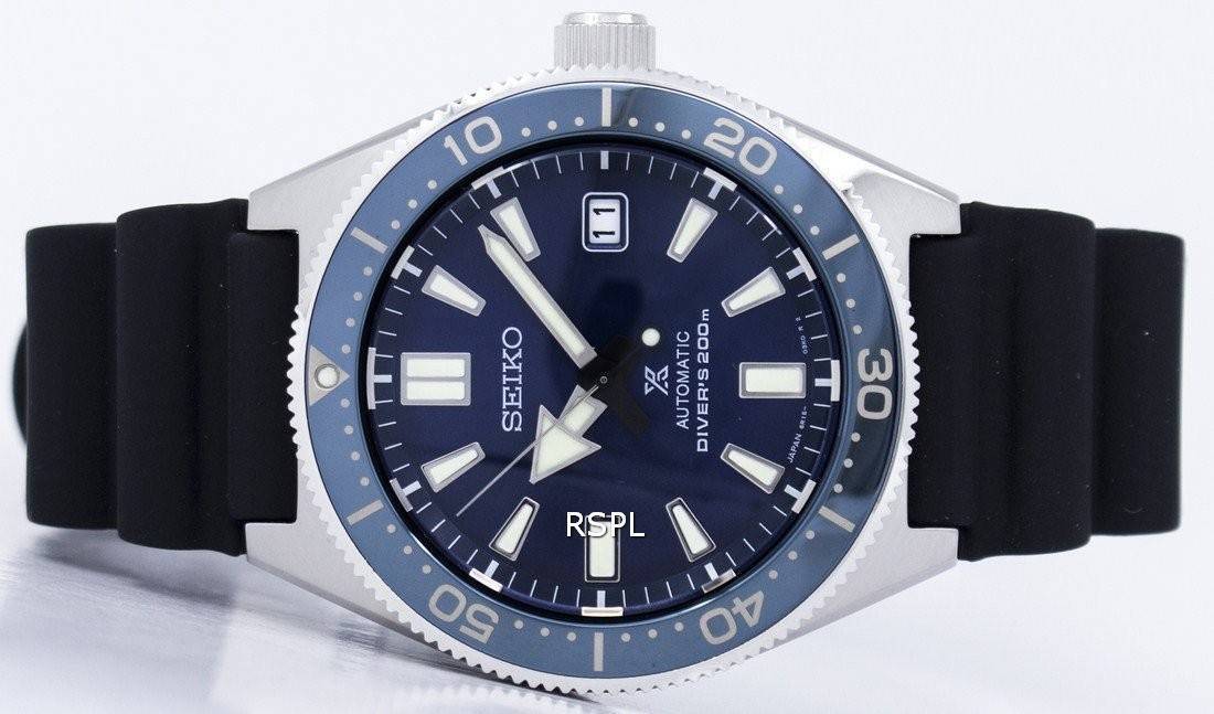 Seiko Prospex Analogue Automatic Diver Blue Dial Black Rubber Strap Watch For Men - SPB053J1