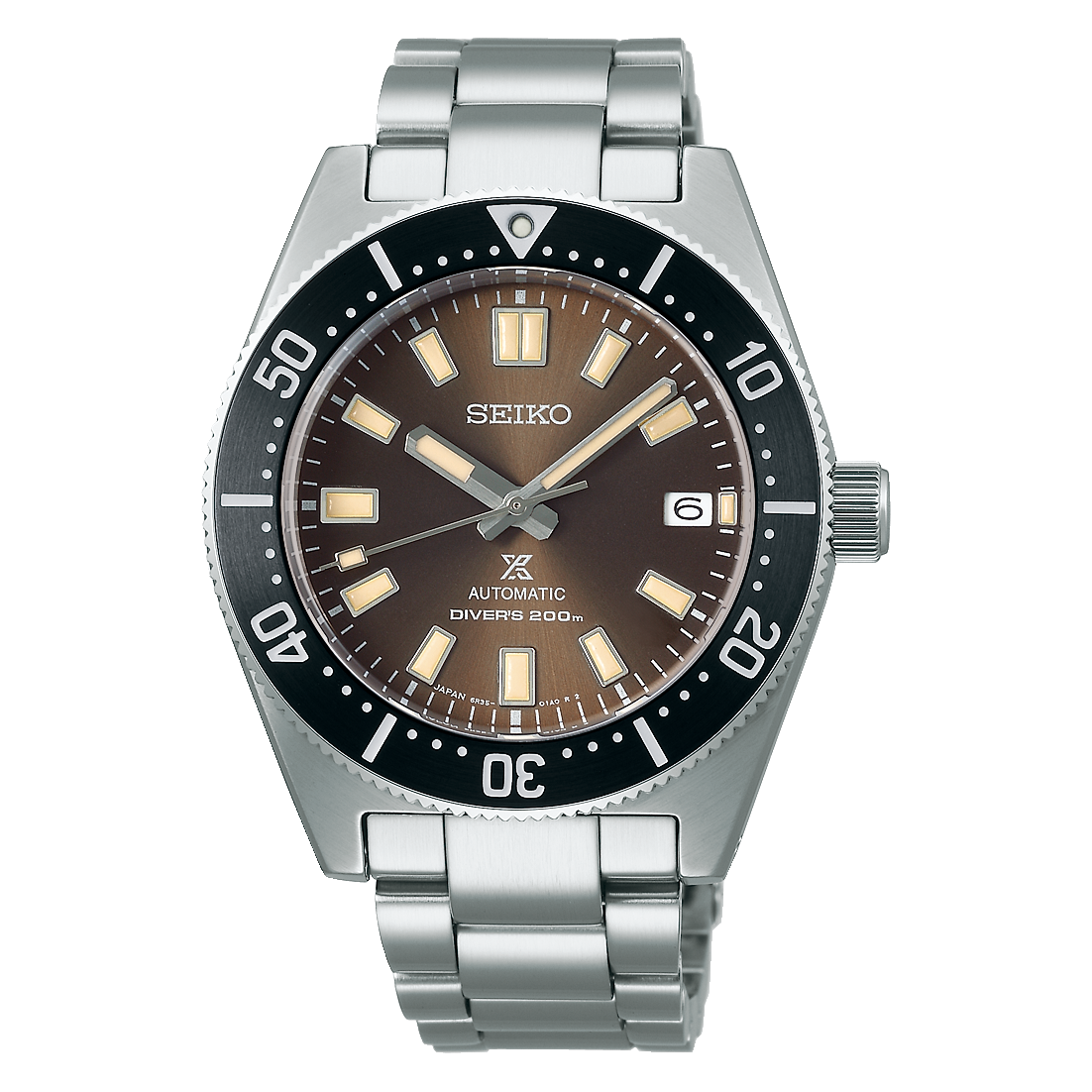 Seiko Prospex 55th Anniversary Edition Brown Dial Silver Steel Strap Watch For Men - SPB145J1