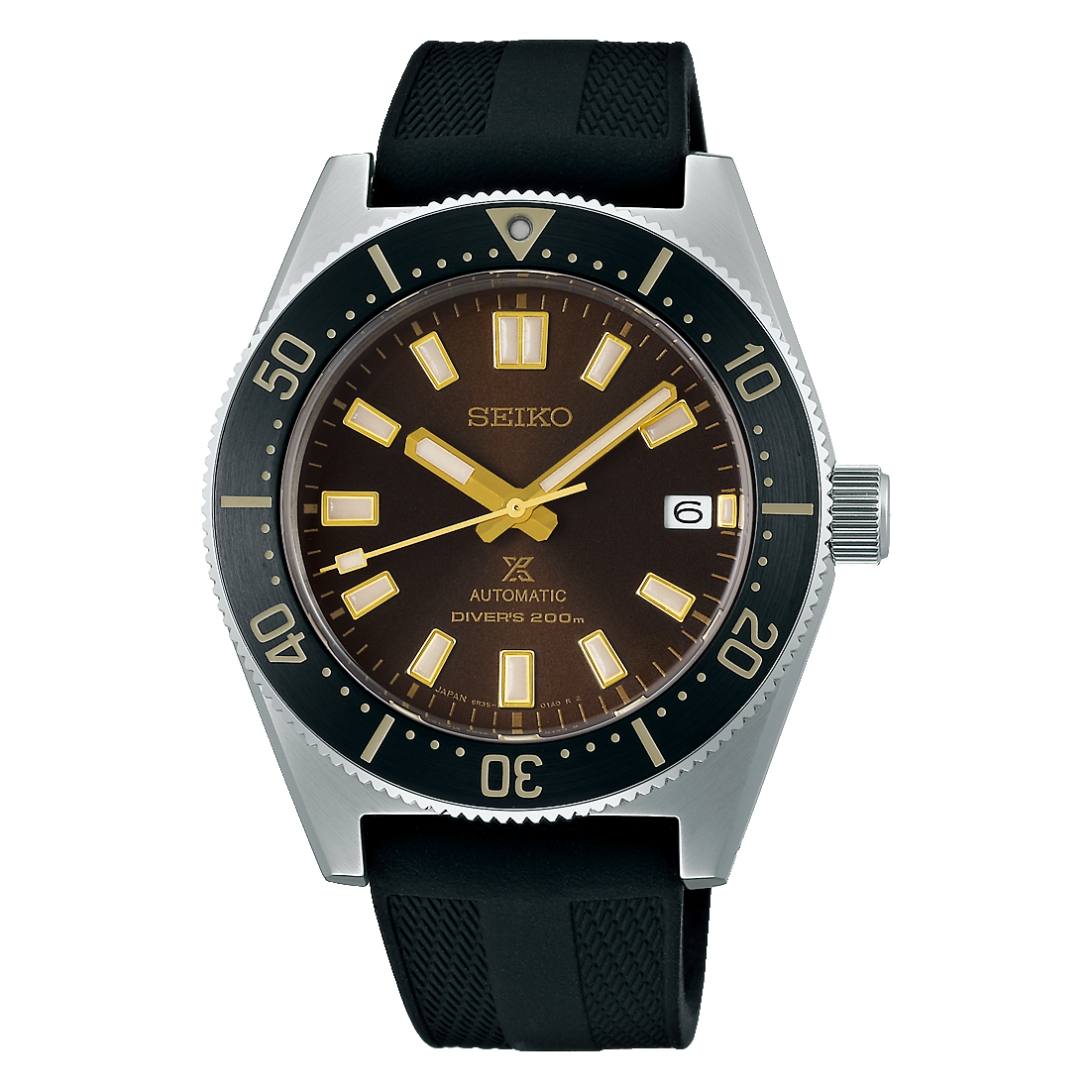Seiko Prospex 1965 Diver's Modern Re-Interpretation Automatic Brown Dial Black Rubber Strap Watch For Men - SPB147J1
