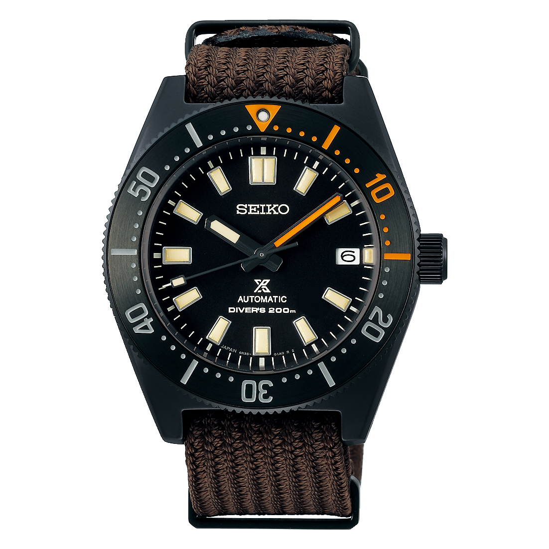 Seiko Prospex Black Series 1965 Limited Edition Black Dial Brown NATO Strap Watch For Men - SPB253J1