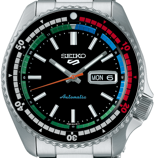 Seiko 5 Sports SKX Series Regatta Timer Retro Blue Dial Silver Steel Strap Watch For Men - SRPK13K1
