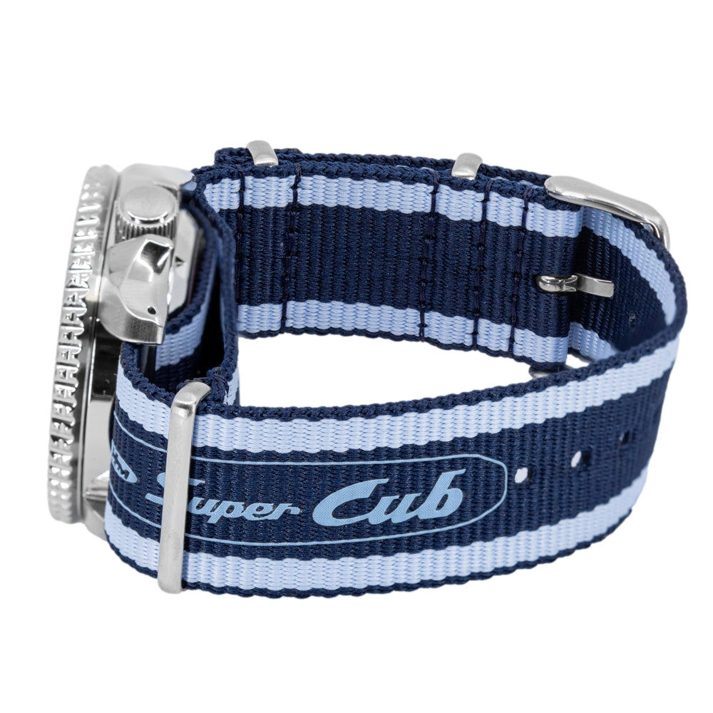 Seiko 5 Sports Honda Super Cub Limited Edition Blue Dial Two Tone NATO Strap Watch For Men - SRPK37K1