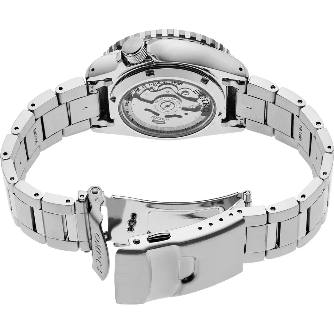Seiko 5 Sports Automatic Blue Dial Silver Steel Strap Watch for Men - SRPK97K1