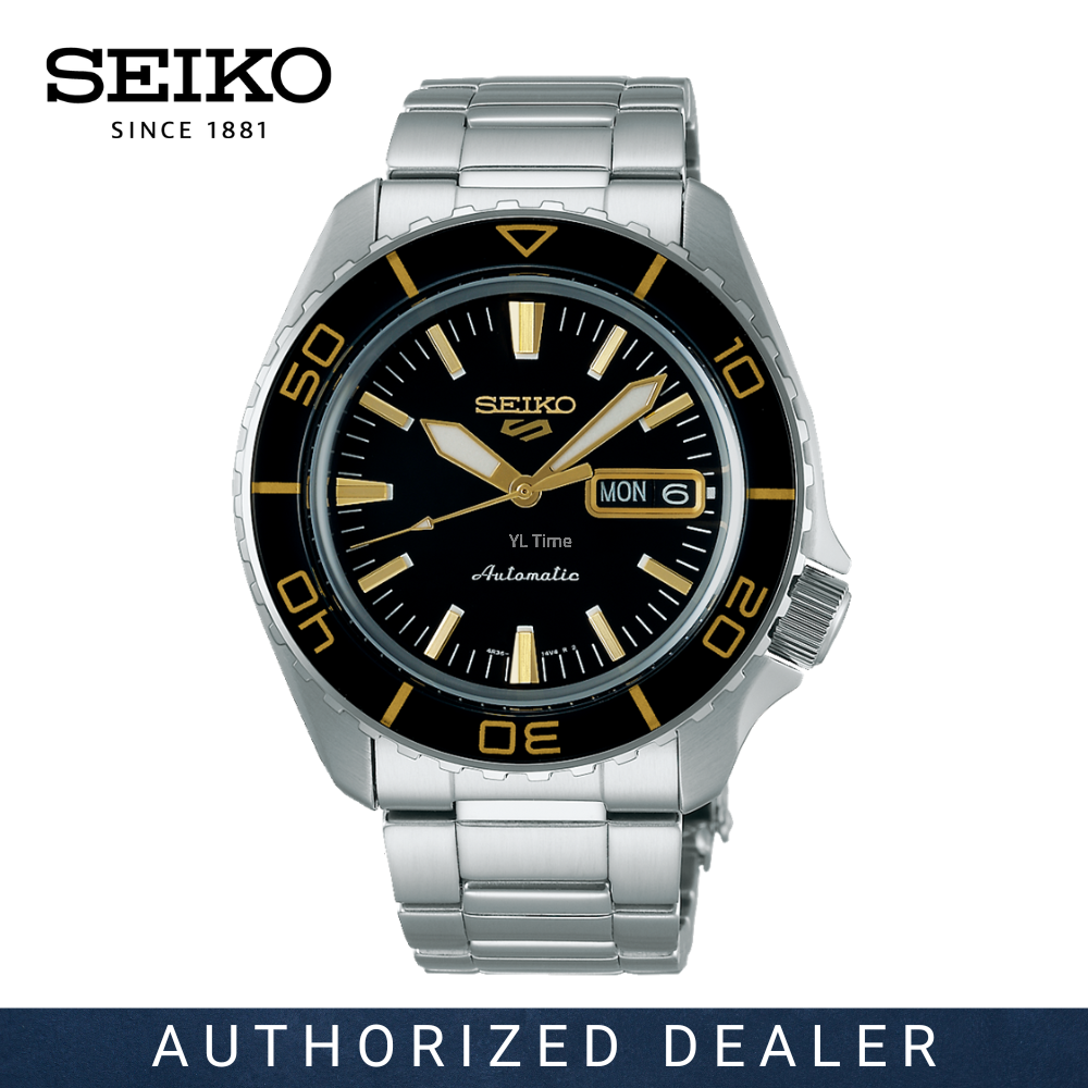 Seiko 5 Sport Automatic SKX Series Black Dial Silver Steel Strap Watch for Men - SRPK99K1