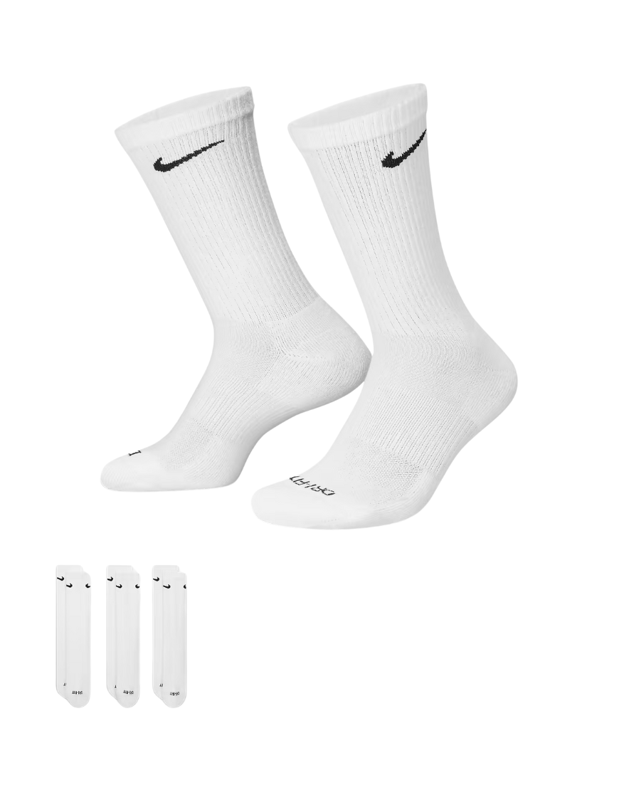 Everyday Plus Cushioned Training Crew Socks (3 Pairs) :White