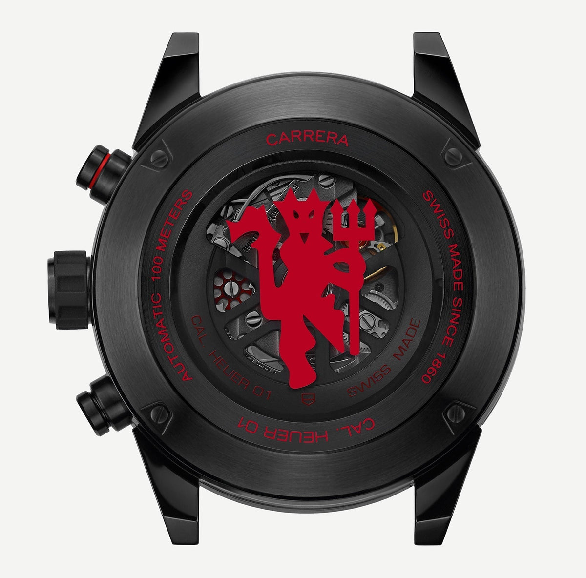 Tag Heuer Formula 1 Manchester United Limited Edition Black Dial Black & Red Rubber Strap Watch for Men - CAZ101J.FT8027