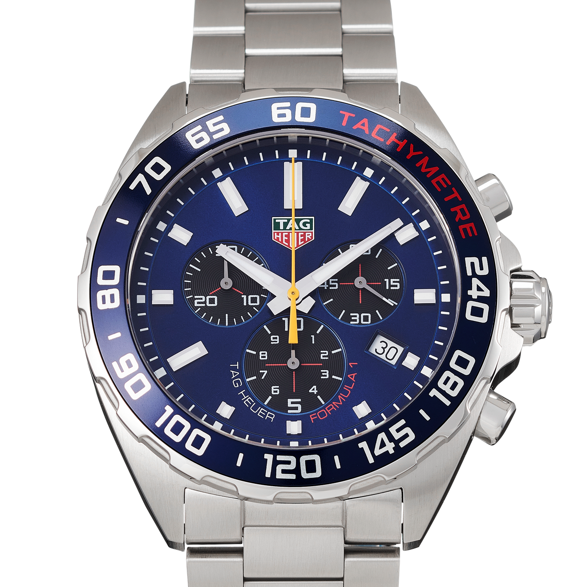 Tag Heuer Formula 1 Red Bull Racing Chronograph Blue Dial Silver Steel Strap Watch for Men - CAZ101AK.BA0842