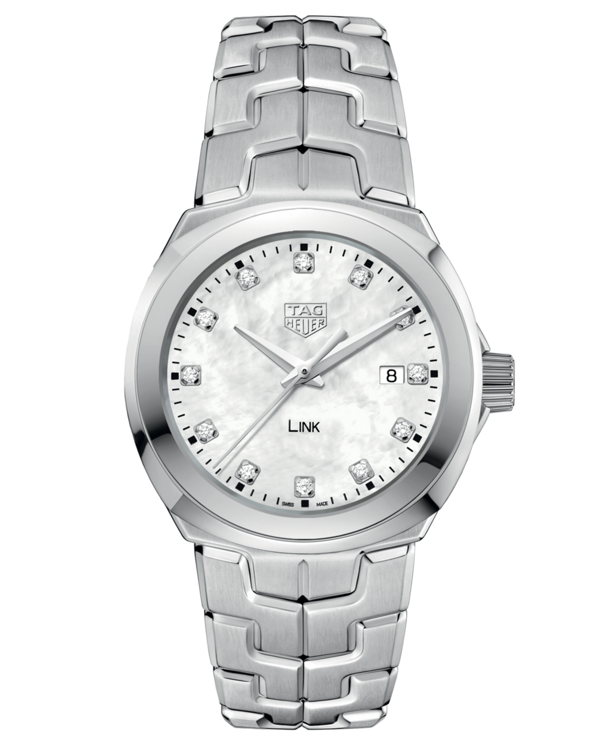 Tag Heuer Link Quartz Diamonds Mother of Pearl Dial Silver Steel Strap Watch for Women - WBC1312.BA0600