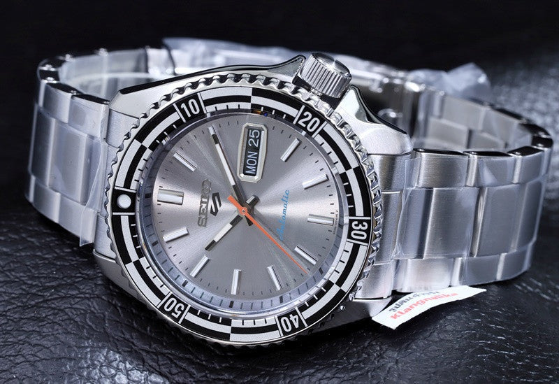 Seiko 5 Sports Special Edition Silver Dial Silver Steel Strap Watch For Men - SRPK09K1