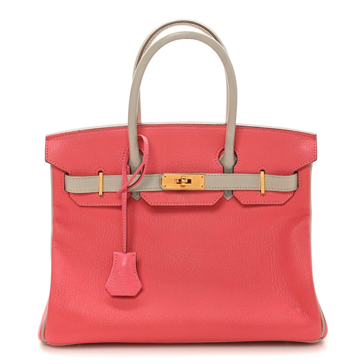 Chevre Mysore Horseshoe Birkin 30 Rose Lipstick Gris Perle