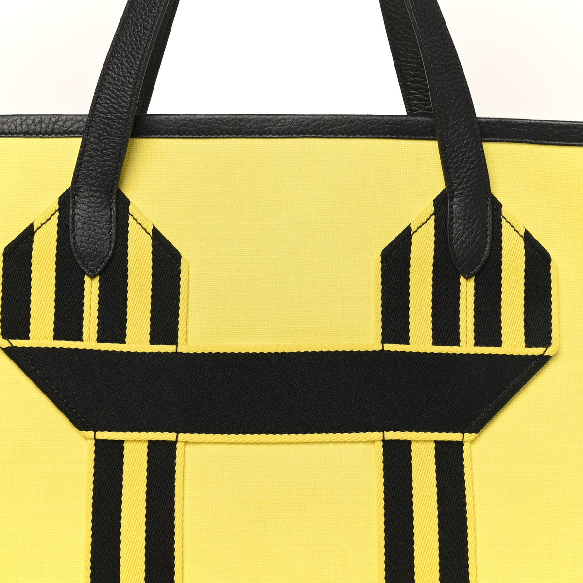 Militaire Canvas Taurillon Clemence Wooly Wooly Pursangle MM Tote Jaune Black