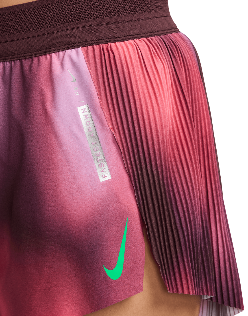 Women's DriFIT Aeroswift Faith Kipyegon Running Shorts :Rush Fuchsia | Green Shock