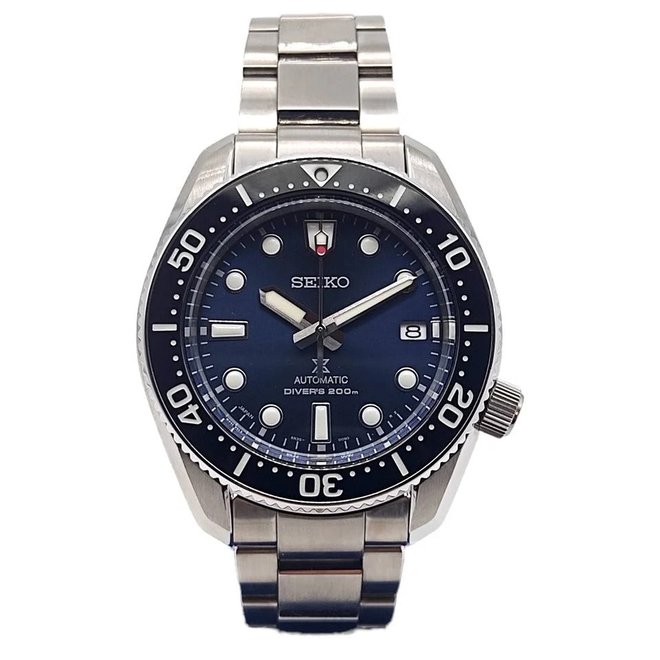 Seiko Prospex Marinemaster Automatic Scuba Divers Blue Dial Silver Steel Strap Watch for Men - SPB187J1
