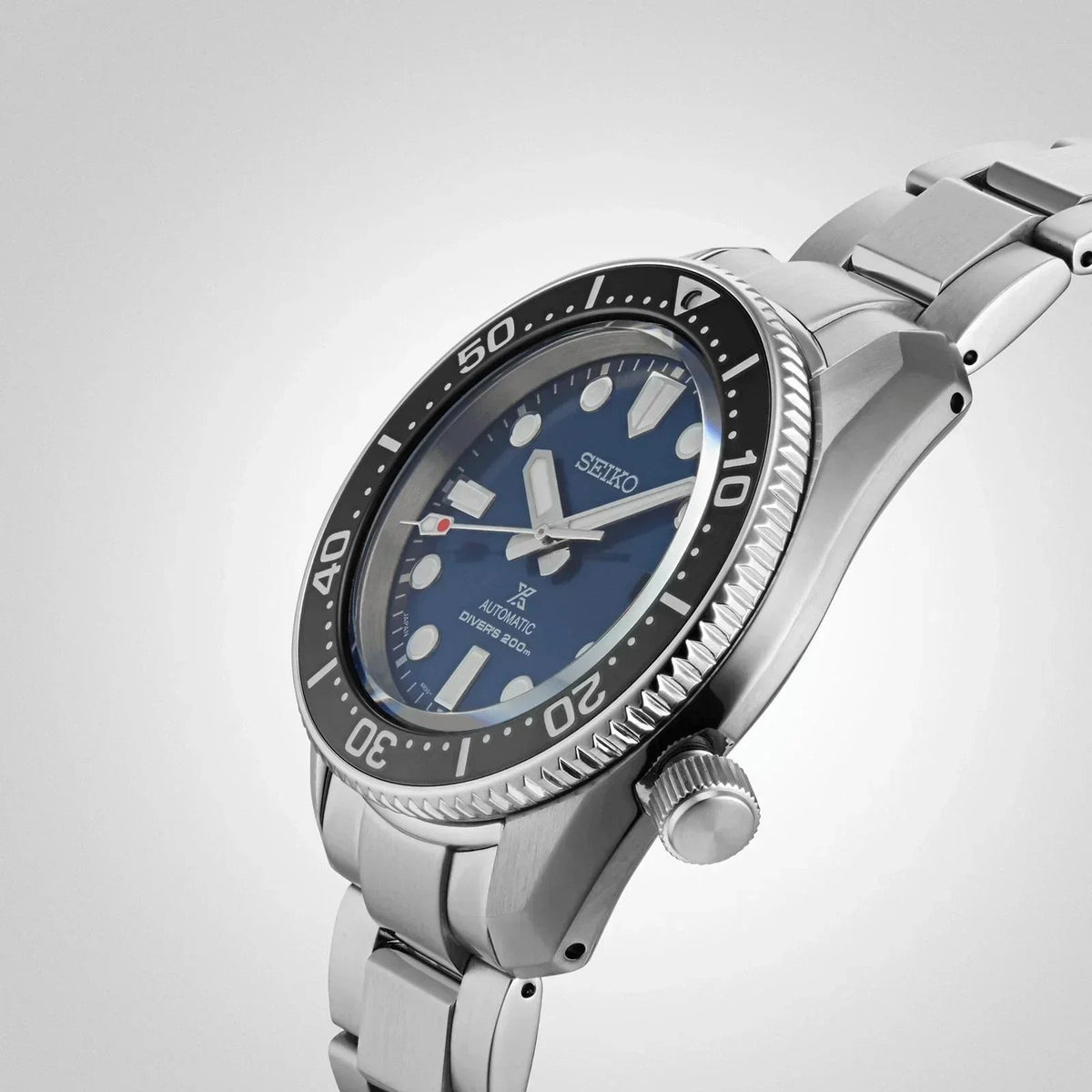 Seiko Prospex Marinemaster Automatic Scuba Divers Blue Dial Silver Steel Strap Watch for Men - SPB187J1