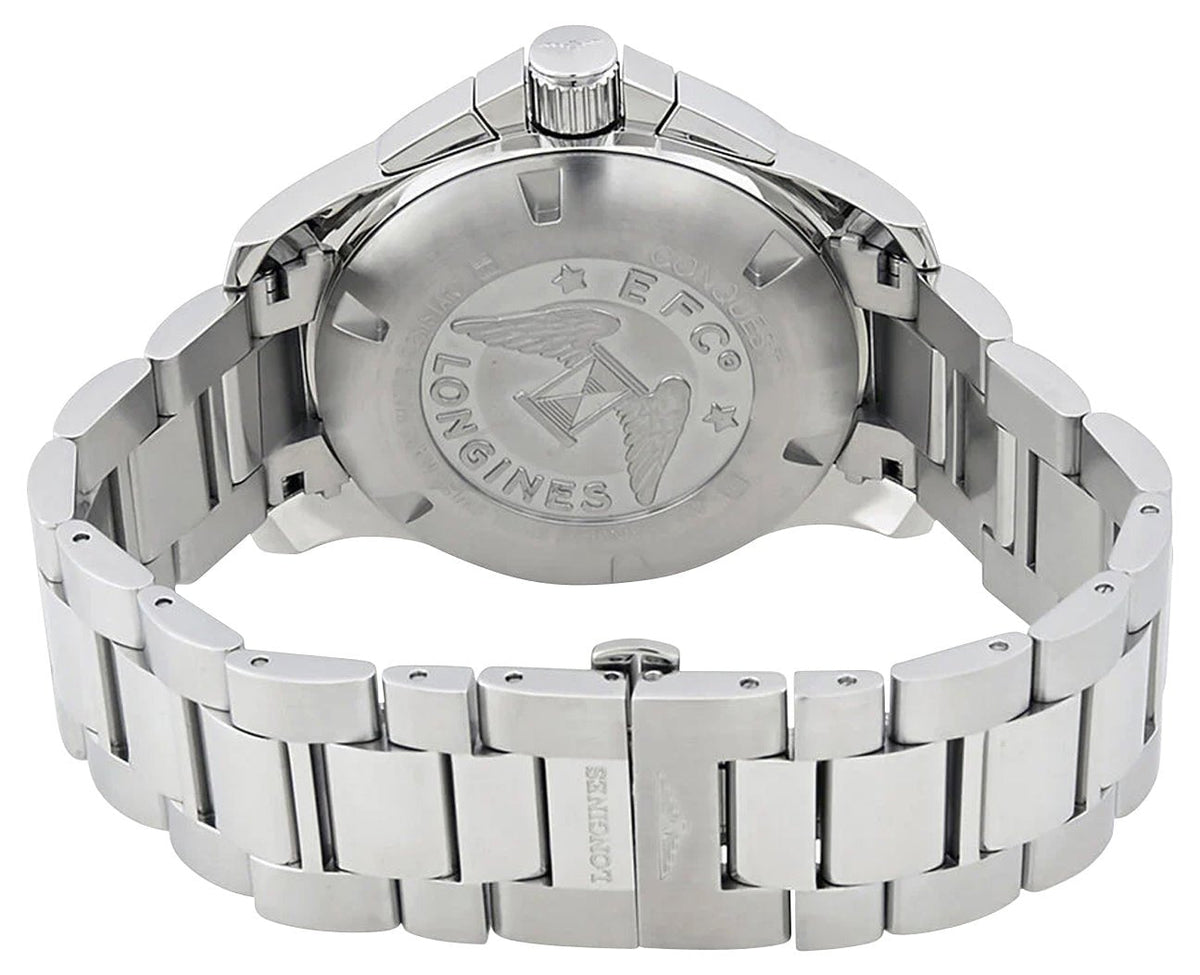 Longines Conquest Automatic Chronograph Stainless Steel Silver Dial Date Divers Mens Watch L3.801.4.76.6