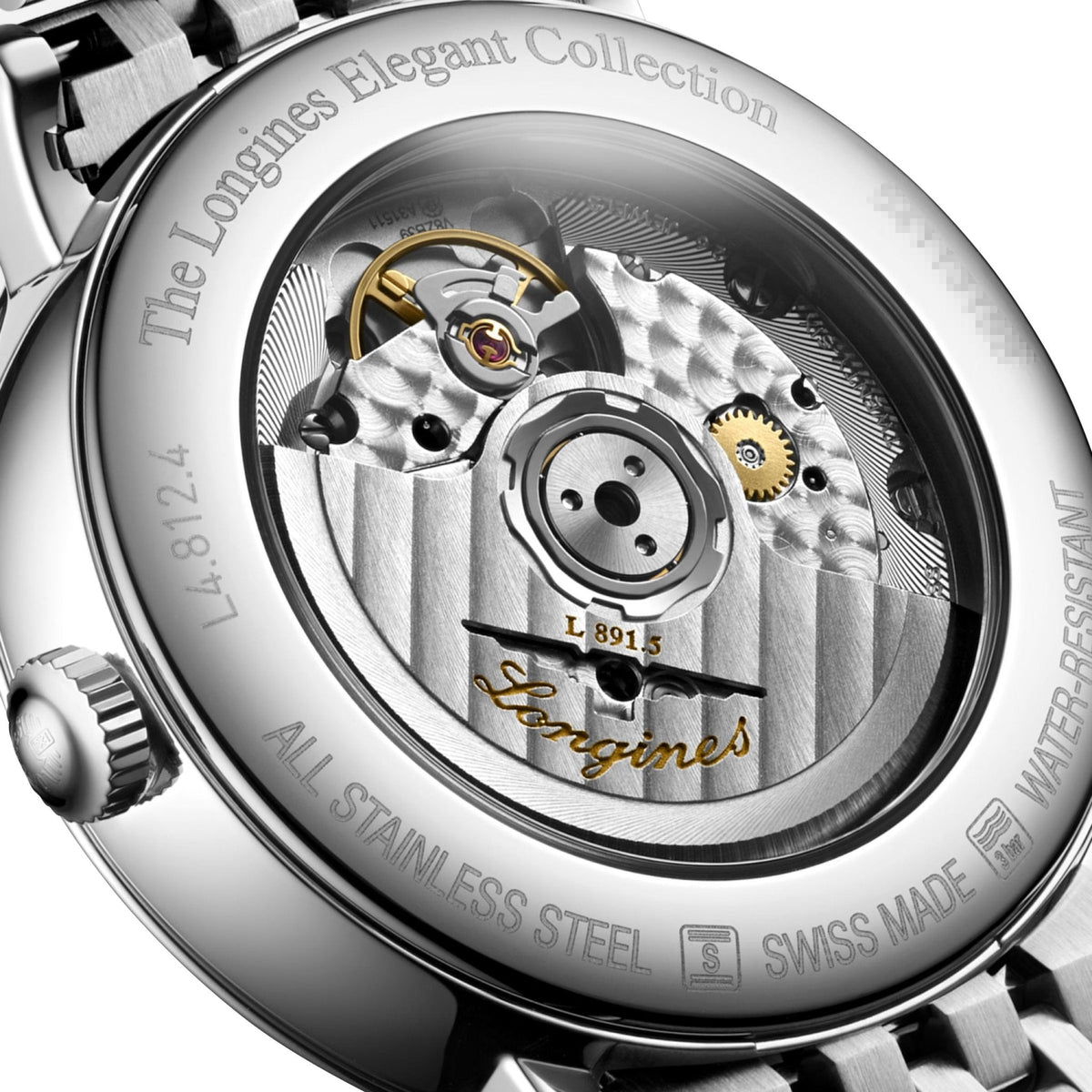 Longines Elegant Automatic Stainless Steel White Dial Date Unisex Watch L4.812.4.11.6