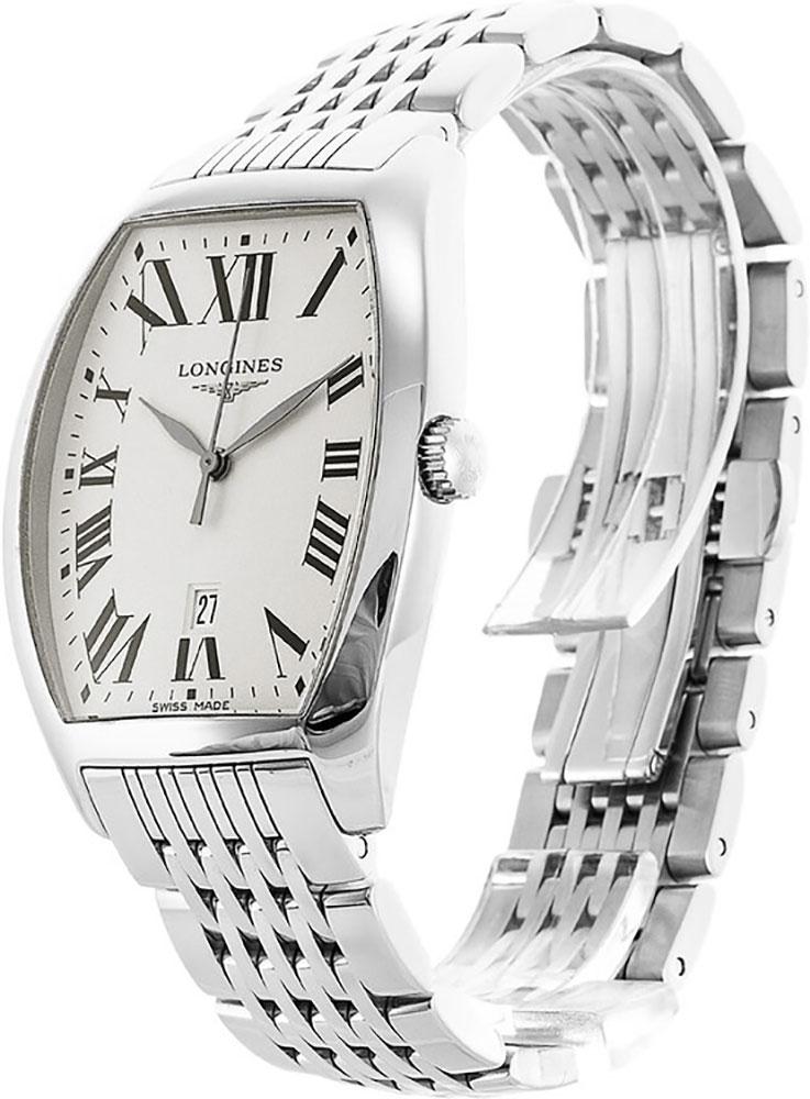 Longines Evidenza Stainless Steel Tonneau Silver Dial Date Quartz Mens Watch L2.655.4.71.6