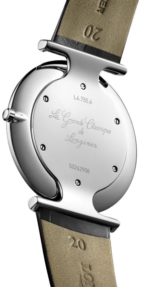 Longines La Grande Classique Midsize 36mm Quartz Silver Dial Black Leather Mens Watch L4.755.4.71.2