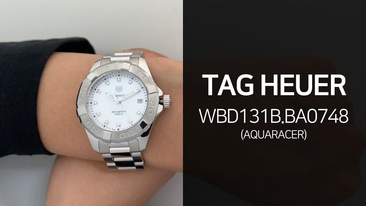 Tag Heuer Aquaracer Diamonds Mother of Pearl Dial Silver Steel Strap Watch for Women - WBD131B.BA0748