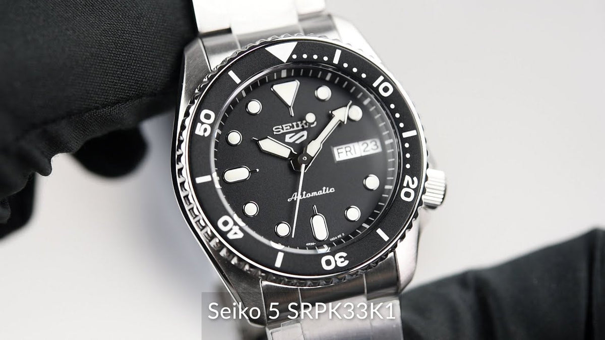 Seiko 5 Sports SKX Automatic Black Dial Silver Steel Strap Watch For Men - SRPK29K1