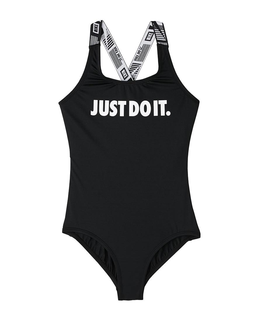 Girls' Crossback 1Piece Swimsuit :Black