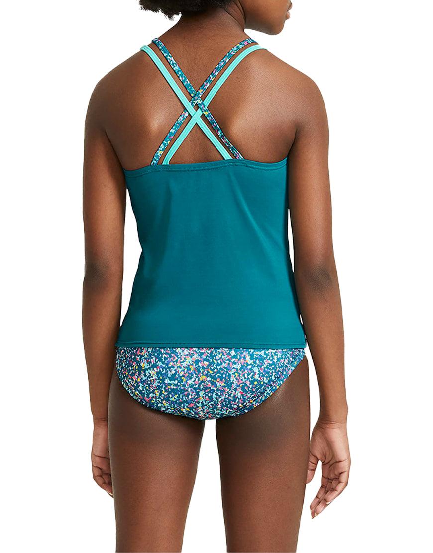 Girls' Spiderback Tankini :Bright Spruce
