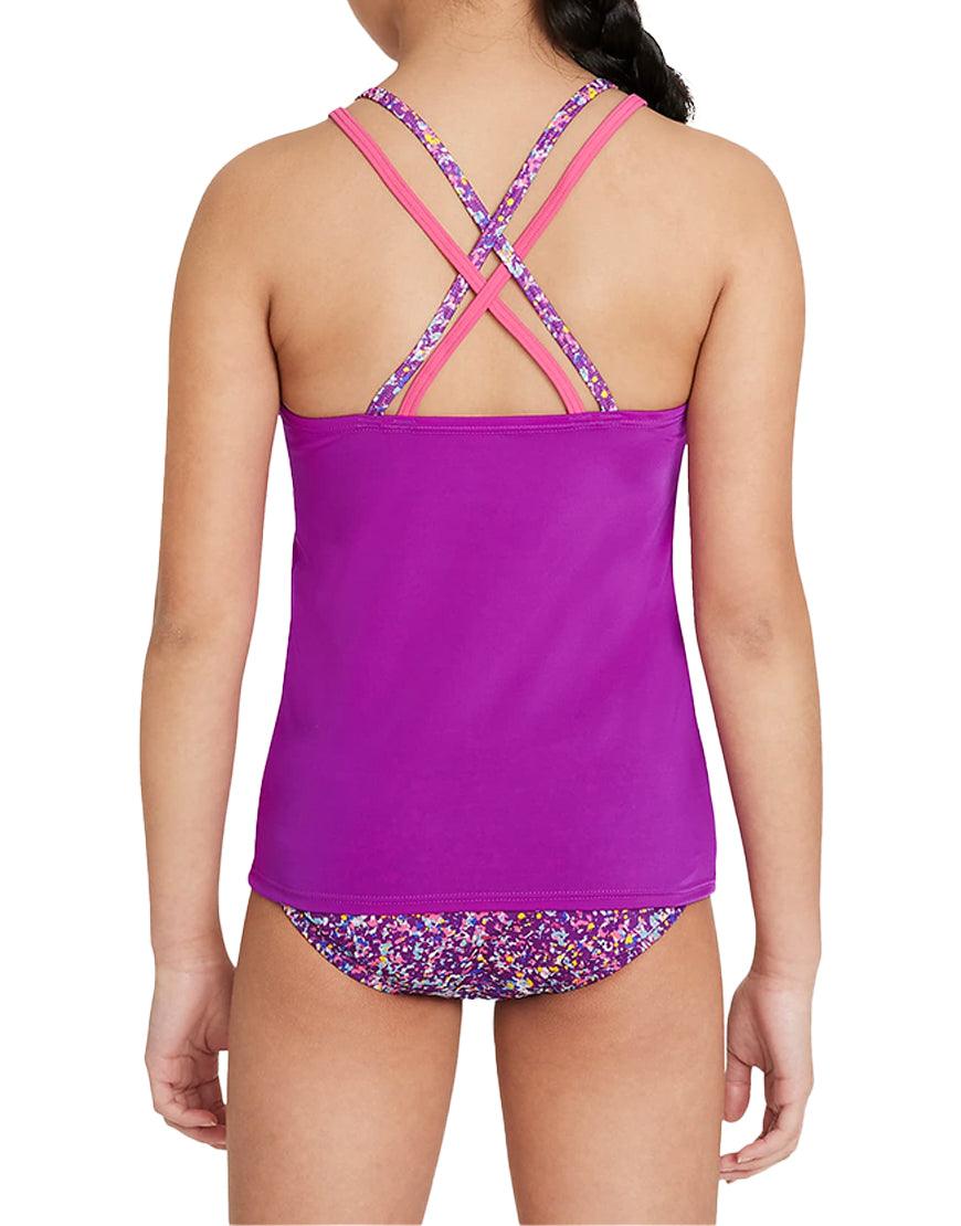 Girls' Spiderback Tankini :Vivid Purple