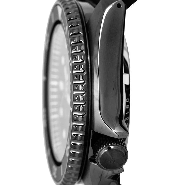 Seiko 5 Sport Automatic Black Dial Black Silicone Strap Watch For Men - SRPD65K3