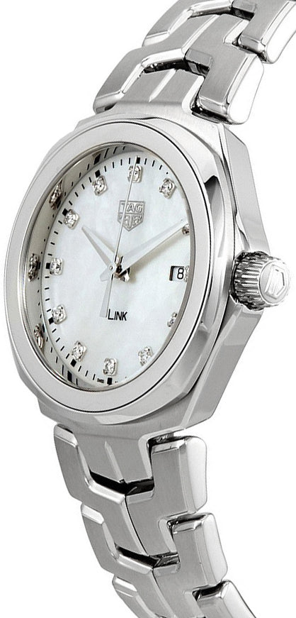 Tag Heuer Link Quartz Diamonds Mother of Pearl Dial Silver Steel Strap Watch for Women - WBC1312.BA0600