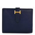 Chevre Mysore Bearn Compact Wallet Bleu Encre