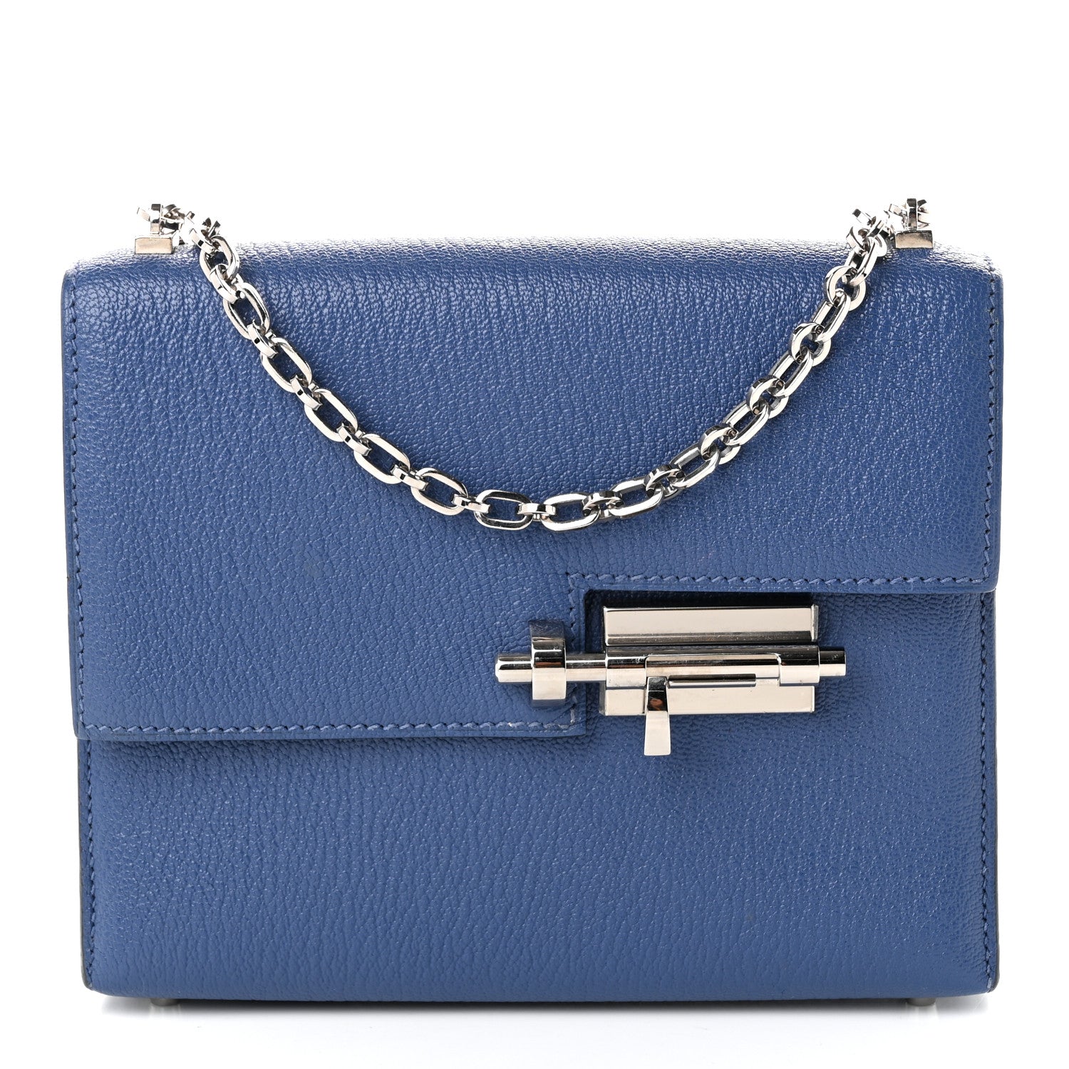 Chevre Mysore Mini Verrou Chaine Bag Bleu Agate