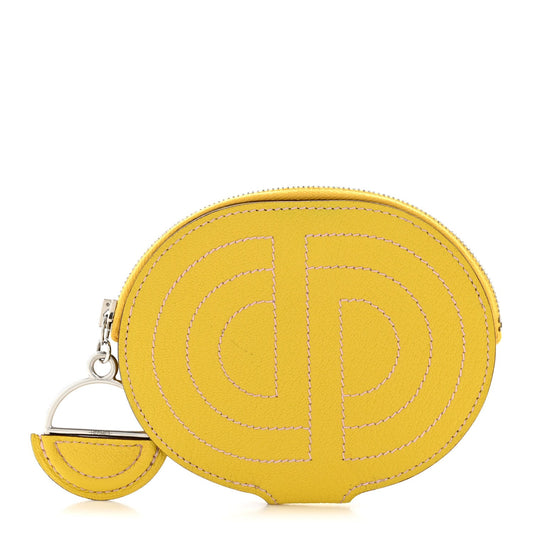 Chevre Mysore Mini In-The-Loop Card Holder Jaune De Naples